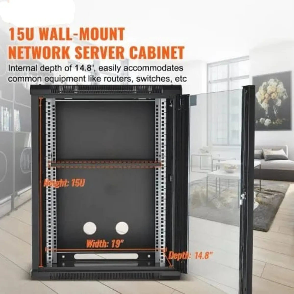 15U Wall Mount Network Server Rack Cabinet Enclosu - Image 3
