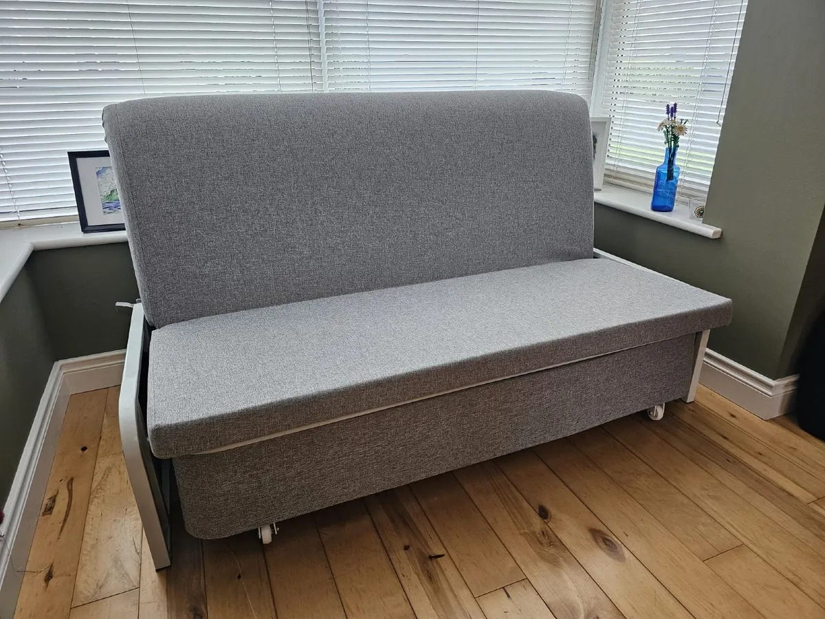 Convertible Sofa Bed with Storage Light Grey - Image 1