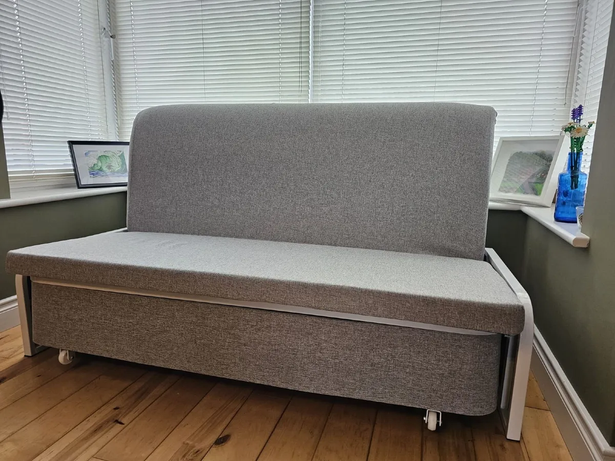 Convertible Sofa Bed with Storage Light Grey - Image 3