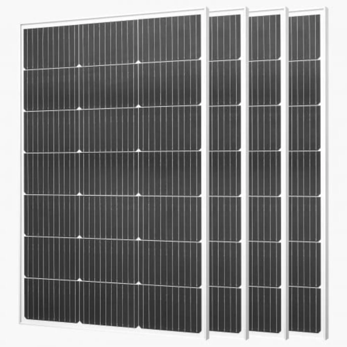 4PCS 100W Monocrystalline Solar Panels, 23% High-E - Image 1