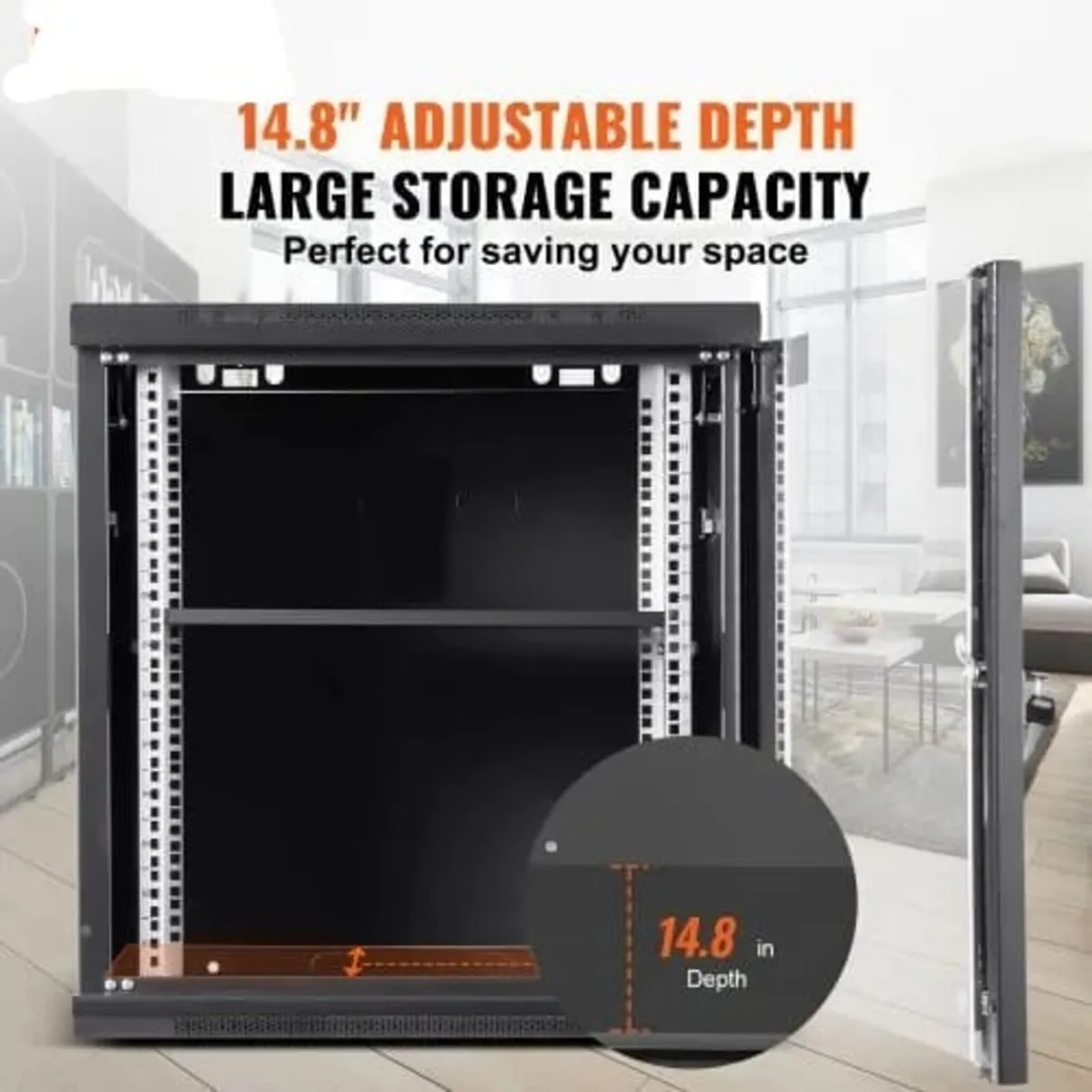 12U Wall Mount Network Server Cabinet, 37.6cm/14.8 - Image 3