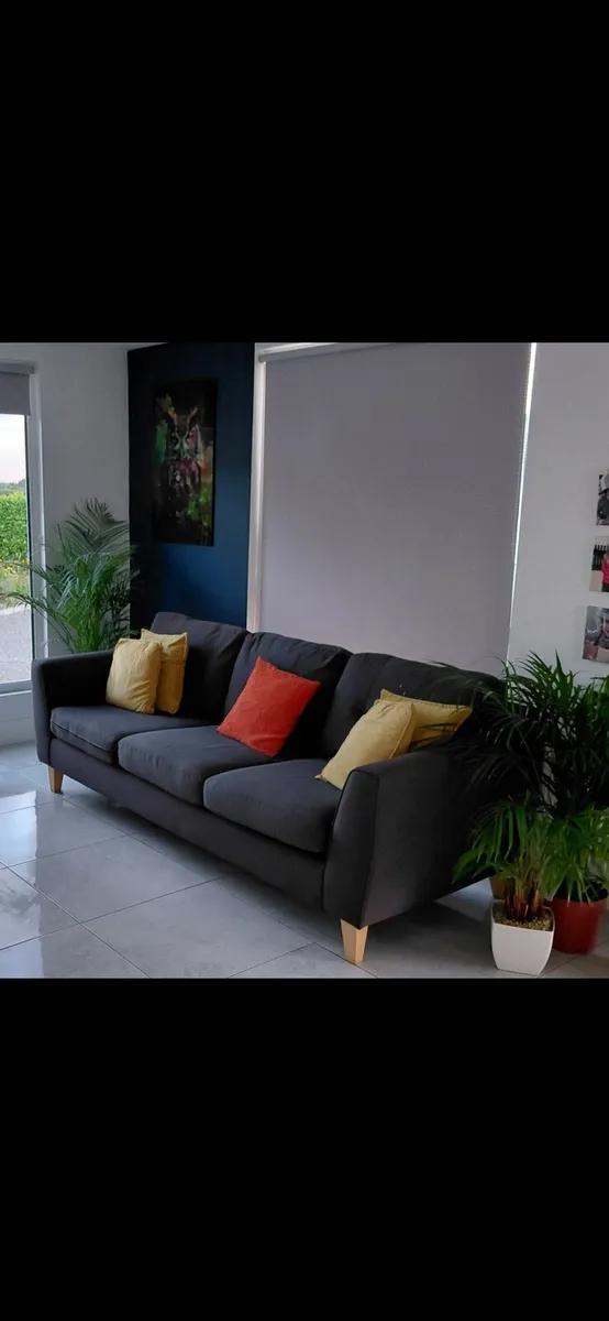 3 seater modern charcoal sofa