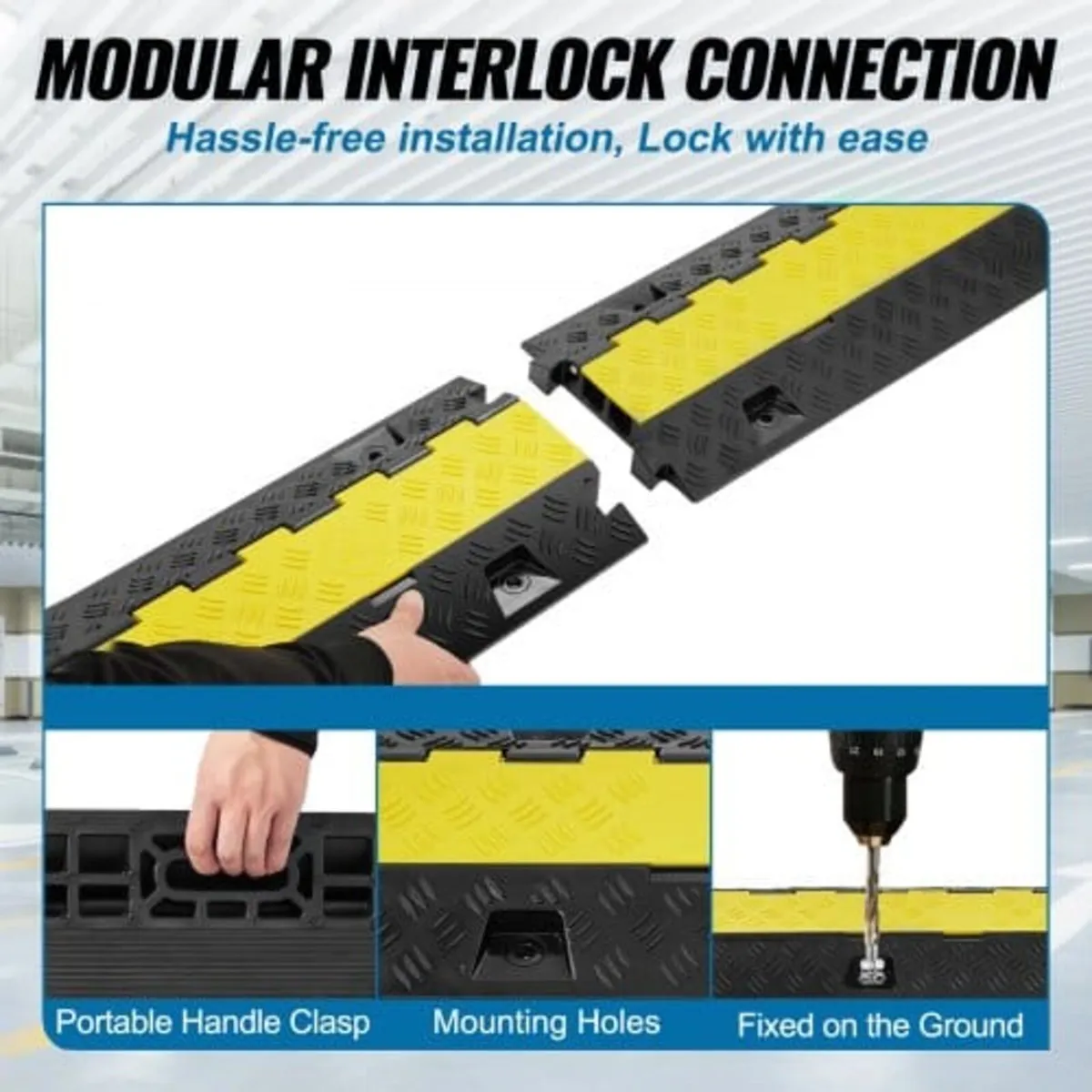 5 PCs Cable Protector Ramp, 2 Channel, 10000 kg/ax - Image 3