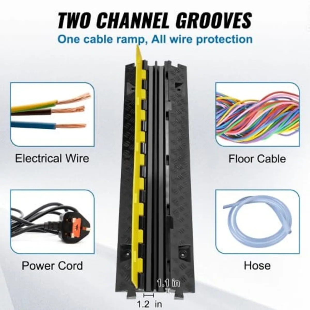 5 PCs Cable Protector Ramp, 2 Channel, 10000 kg/ax - Image 4