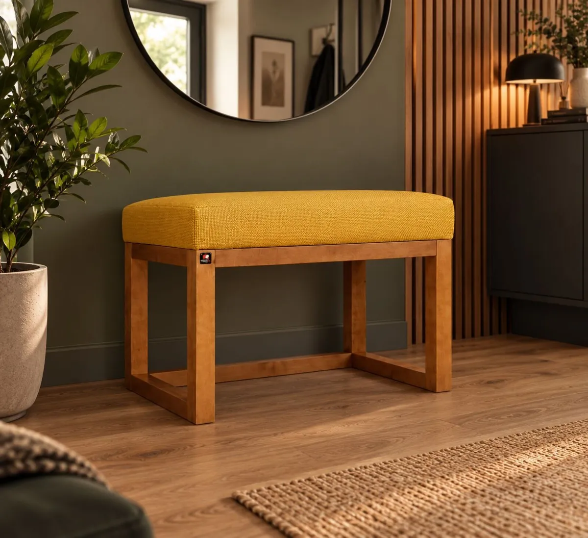 Elegant modern wooden bench 60x40cm - Image 1