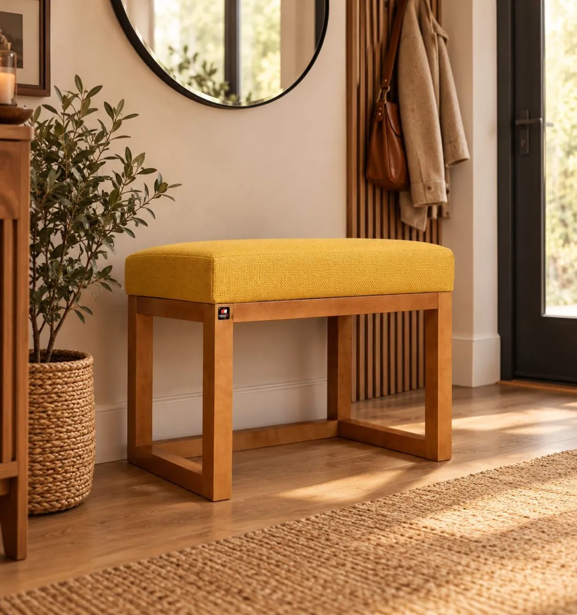 Elegant modern wooden bench 60x40cm - Image 2