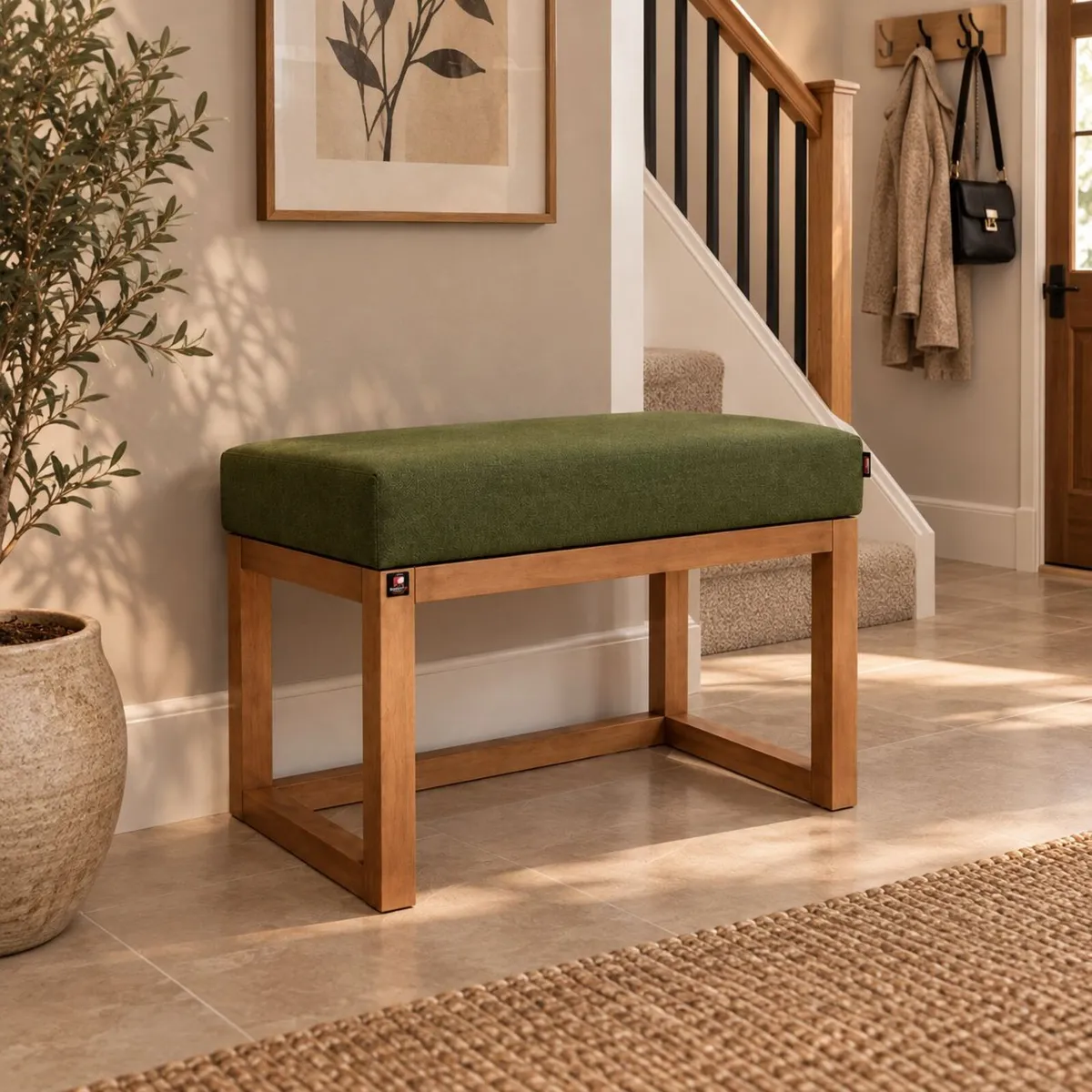 Elegant modern wooden bench 60x40cm - Image 4