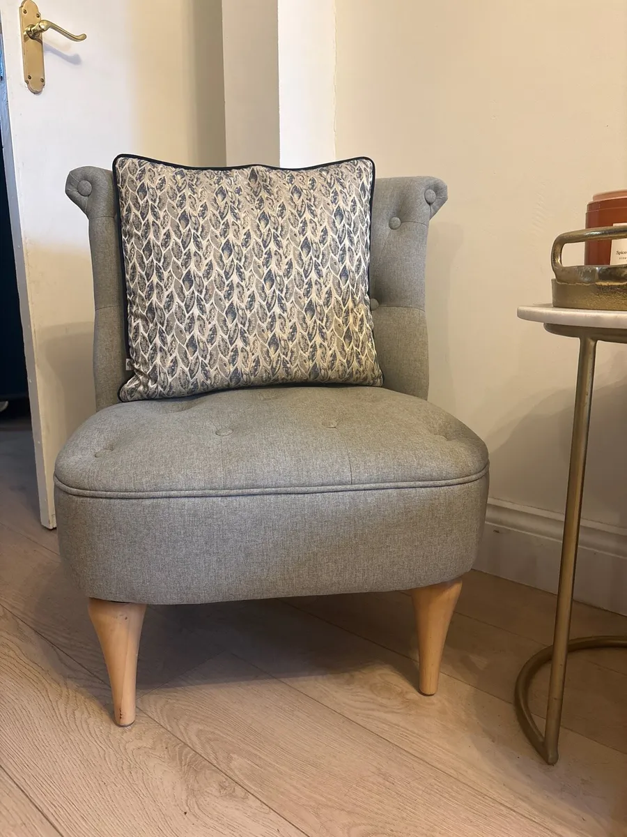 Grey Buttoned Accent Chairs (Next) - Image 4