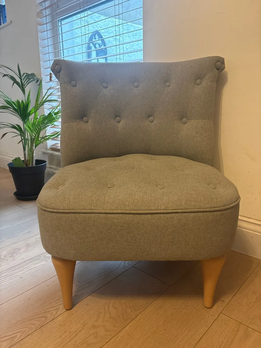 Grey Buttoned Accent Chairs (Next) - Image 1