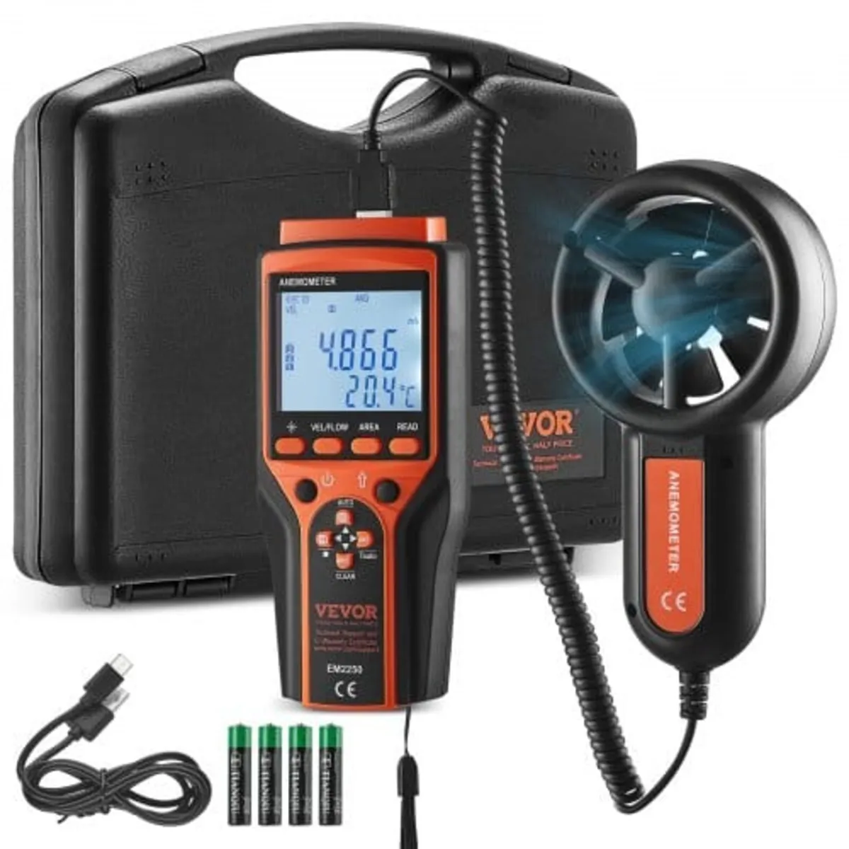 Split Handheld Anemometer, 14℉-140℉, Digital Wind - Image 1