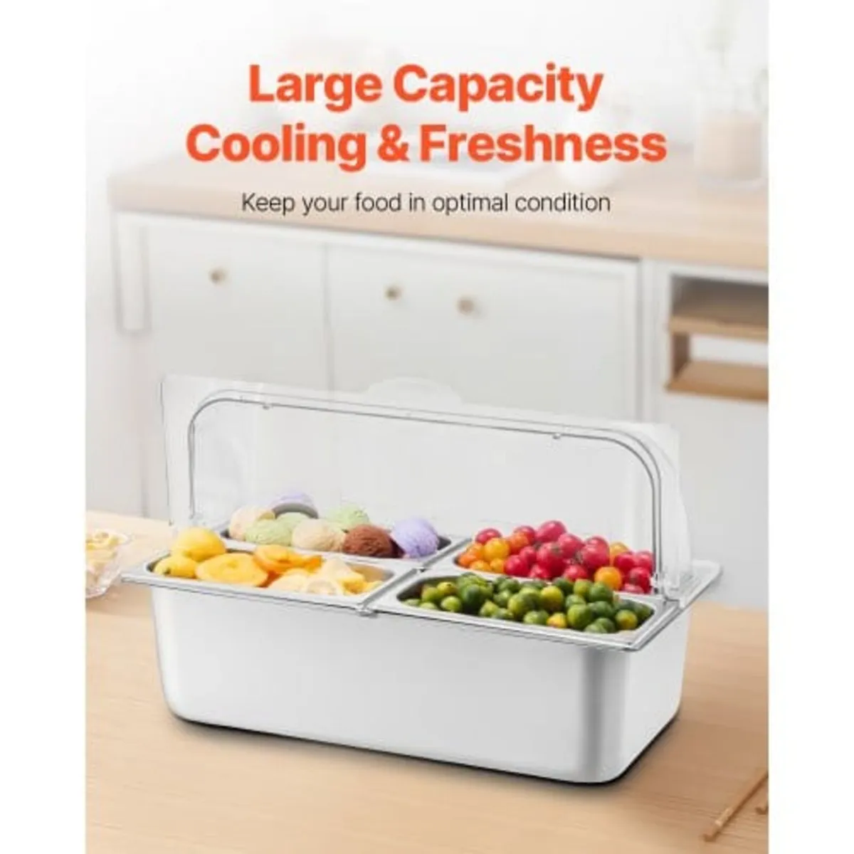 Countertop Food Serving Display Container, 4 Pan S - Image 3