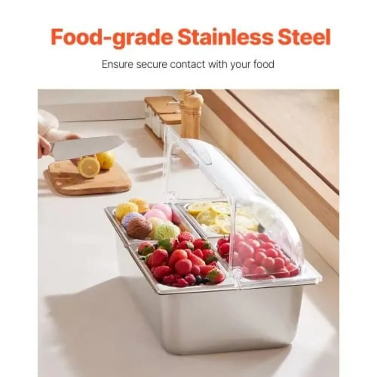 Countertop Food Serving Display Container, 4 Pan S - Image 2