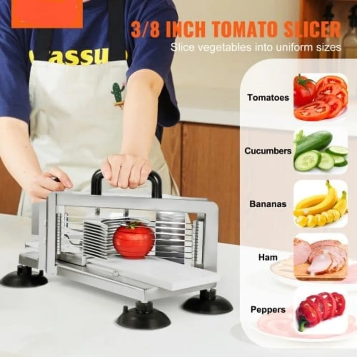 Commercial Tomato Slicer, 3/8 inch Tomato Cutter S - Image 2