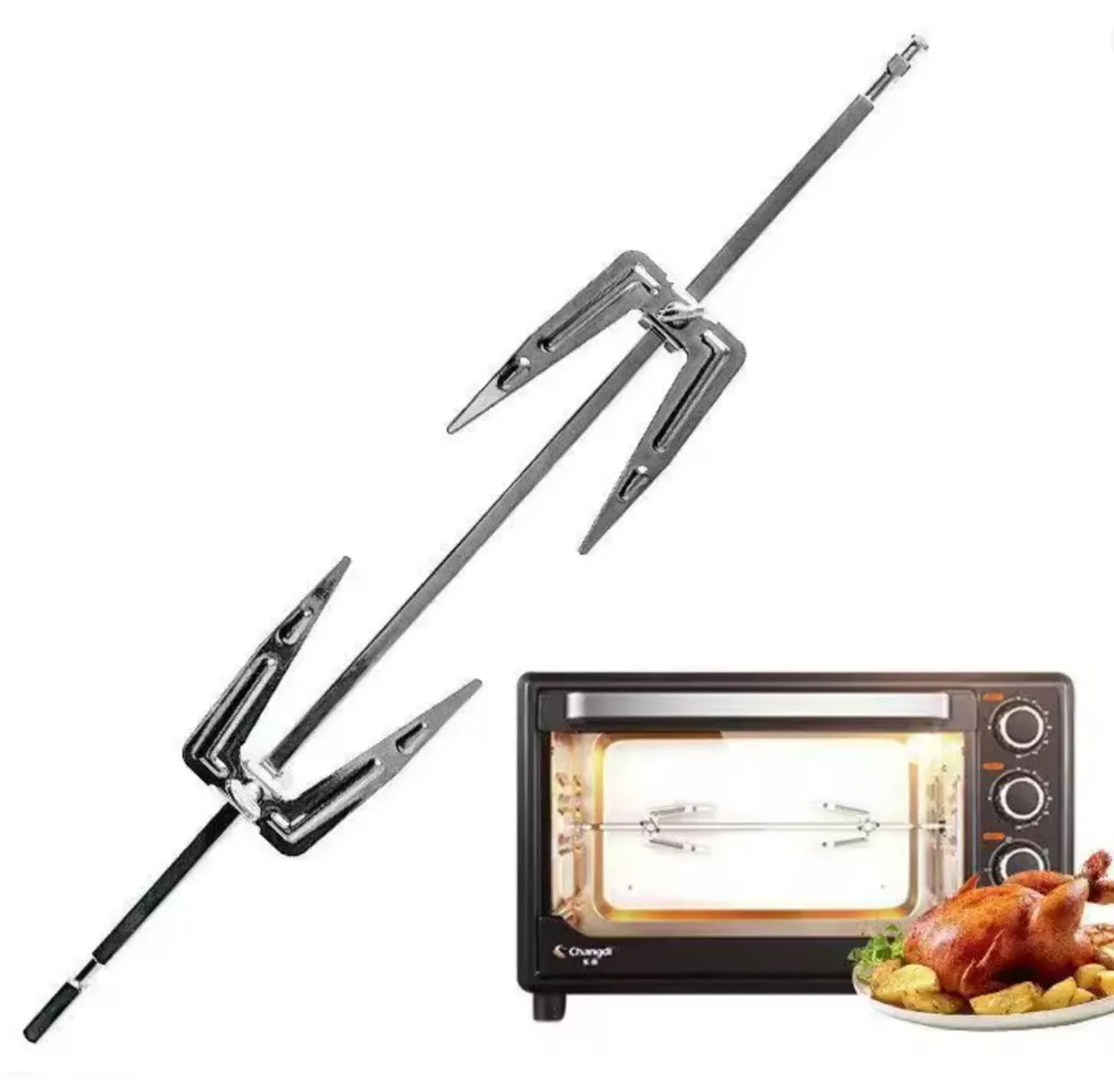 Air Fryer Rotation Fork for Rotisserie Chicken - Image 1