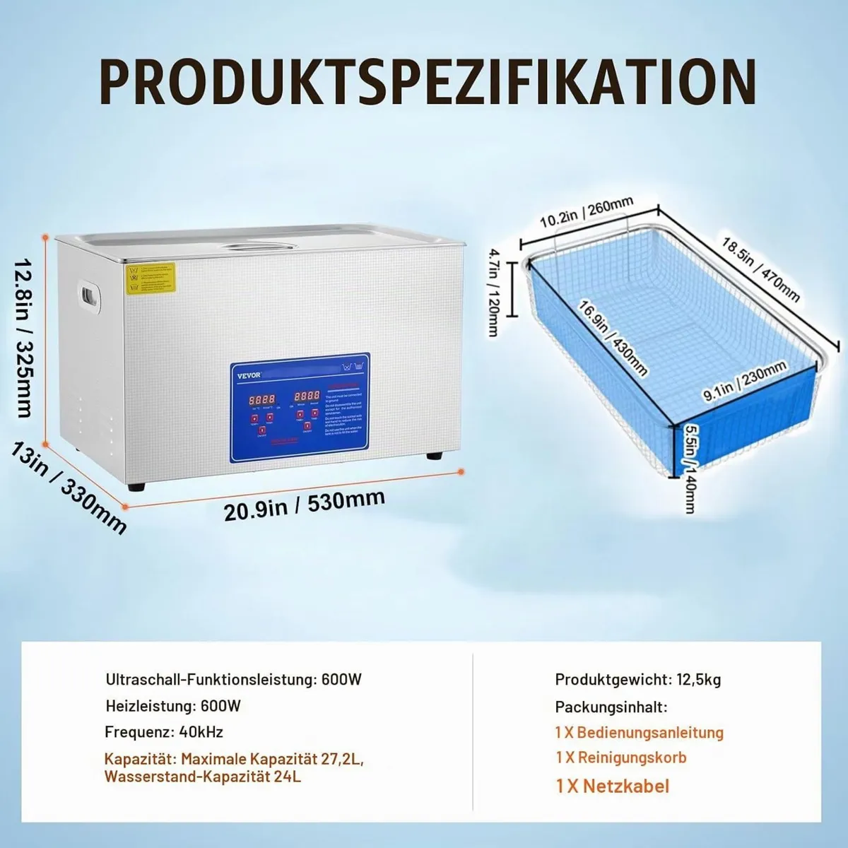30L Ultrasonic Cleaner with Heater and Timer - Image 4