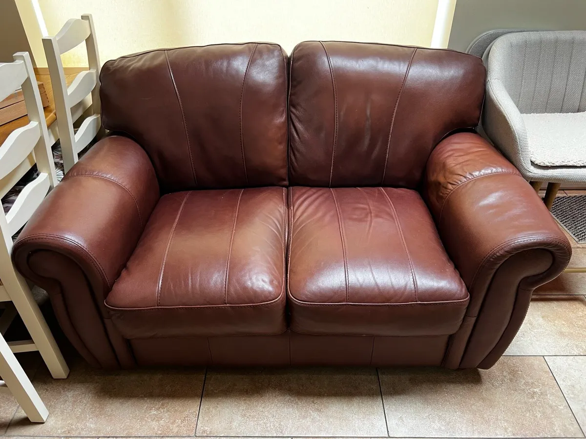 Leather 2 seater couch
