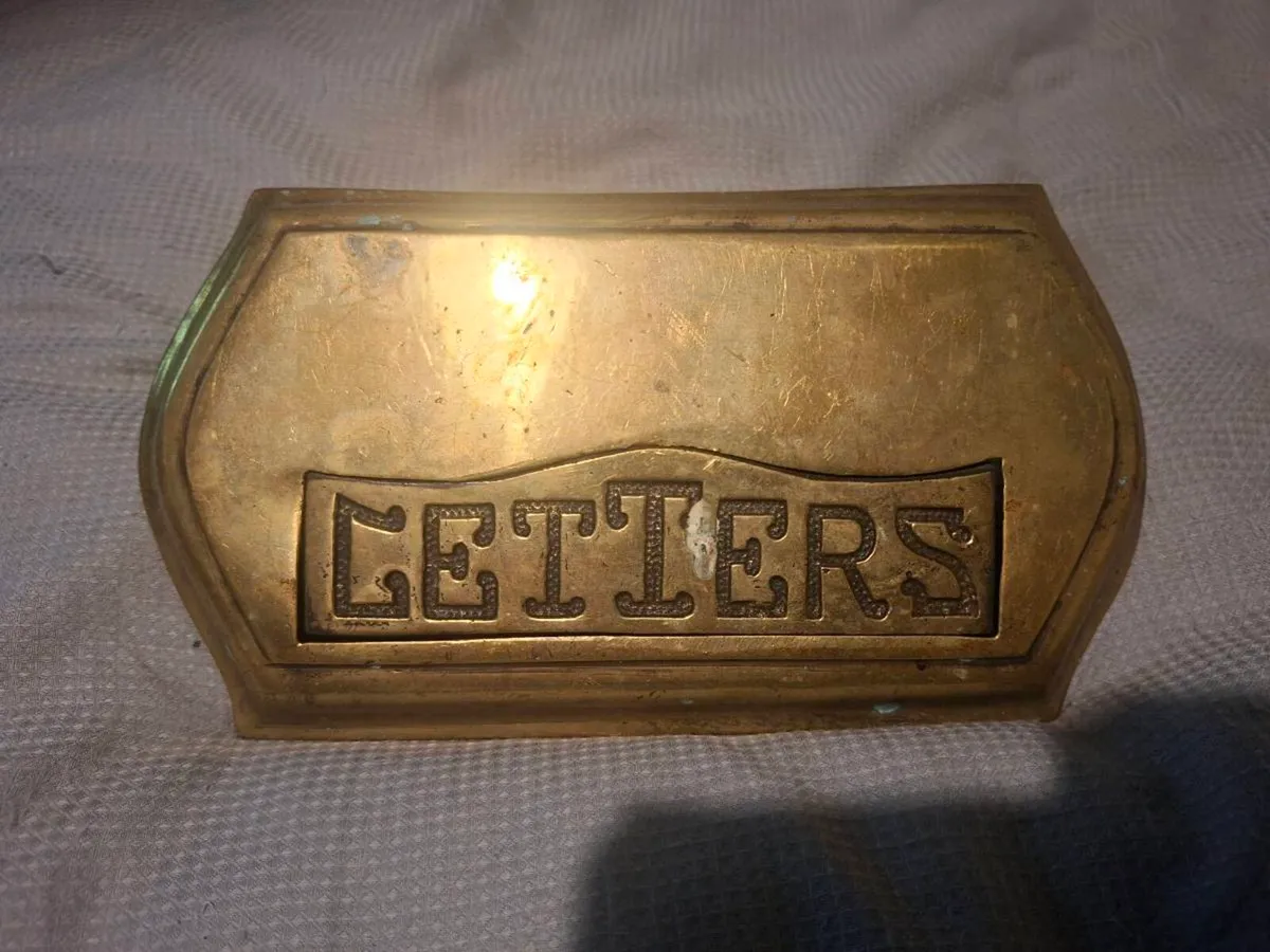 Antique Brass Letterbox - Image 1