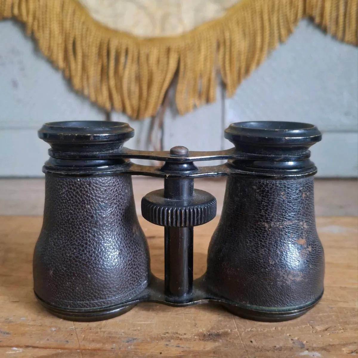 Antique Leather & Brass Opera Glasses - Image 3