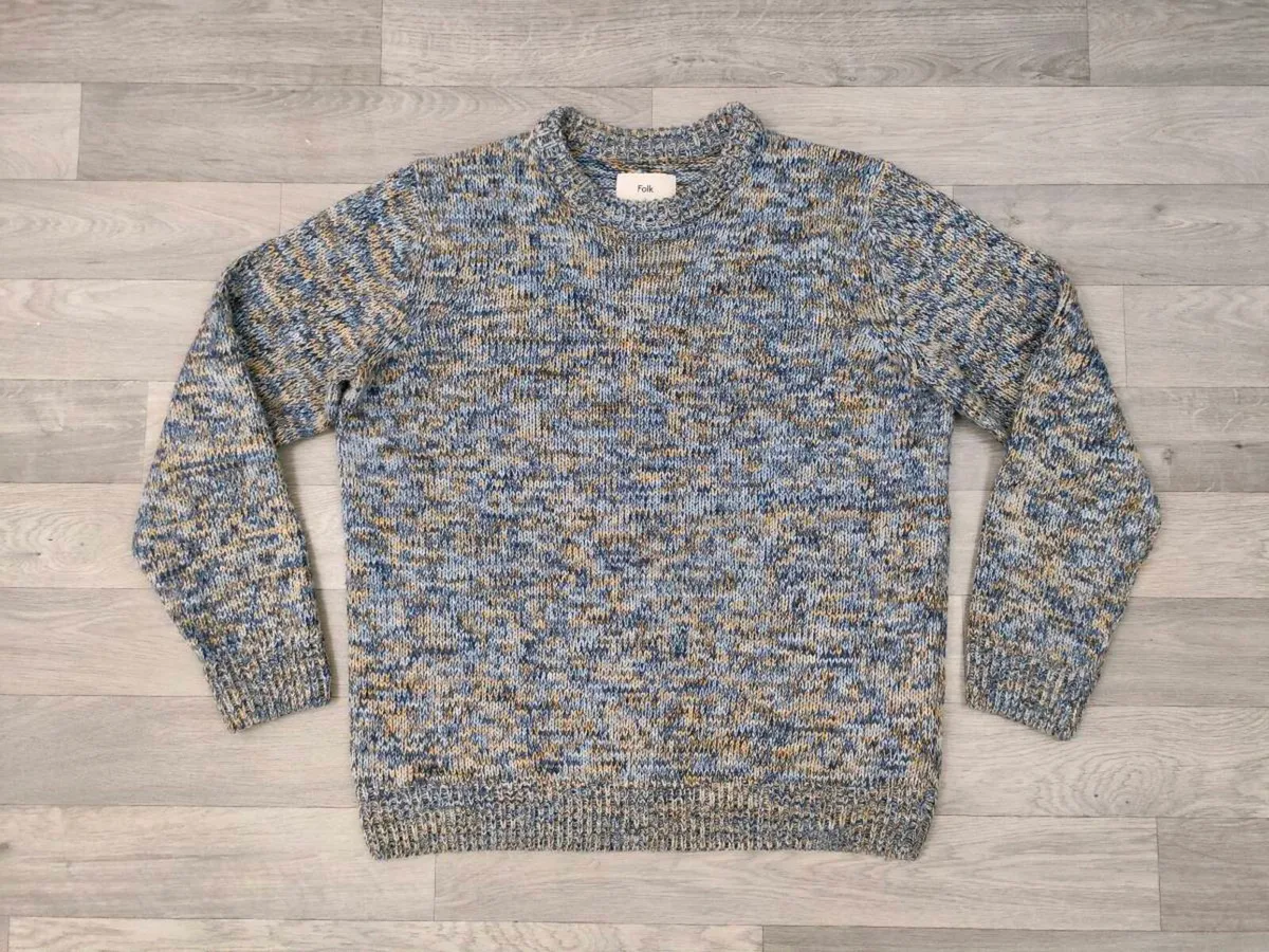 Folk Fisherman Wool Blend Crewneck Jumper Sweater - Image 1