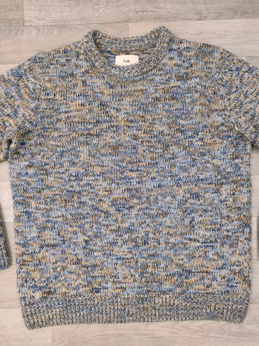 Folk Fisherman Wool Blend Crewneck Jumper Sweater - Image 2