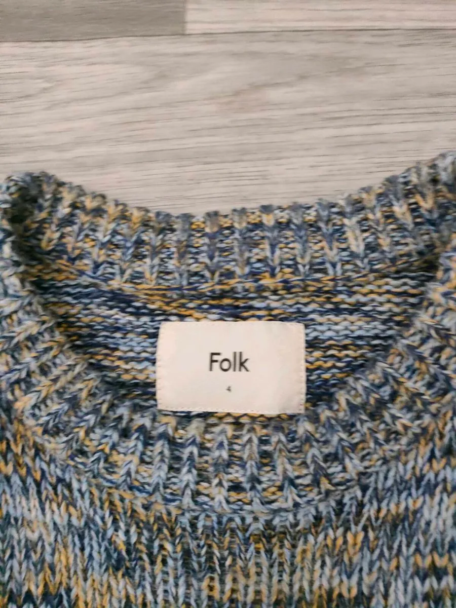 Folk Fisherman Wool Blend Crewneck Jumper Sweater - Image 3