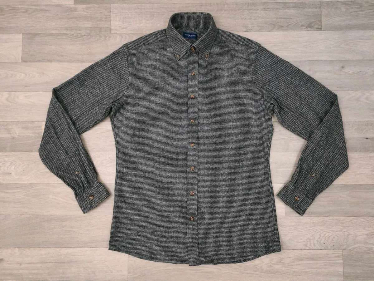 Proper Cloth Button Down Houndstooth Shirt Mens M - Image 1
