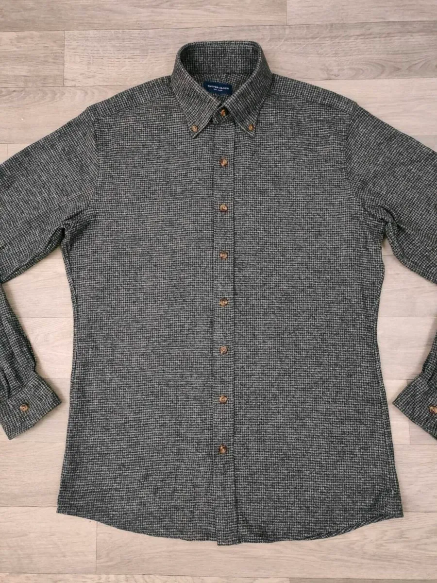 Proper Cloth Button Down Houndstooth Shirt Mens M - Image 2