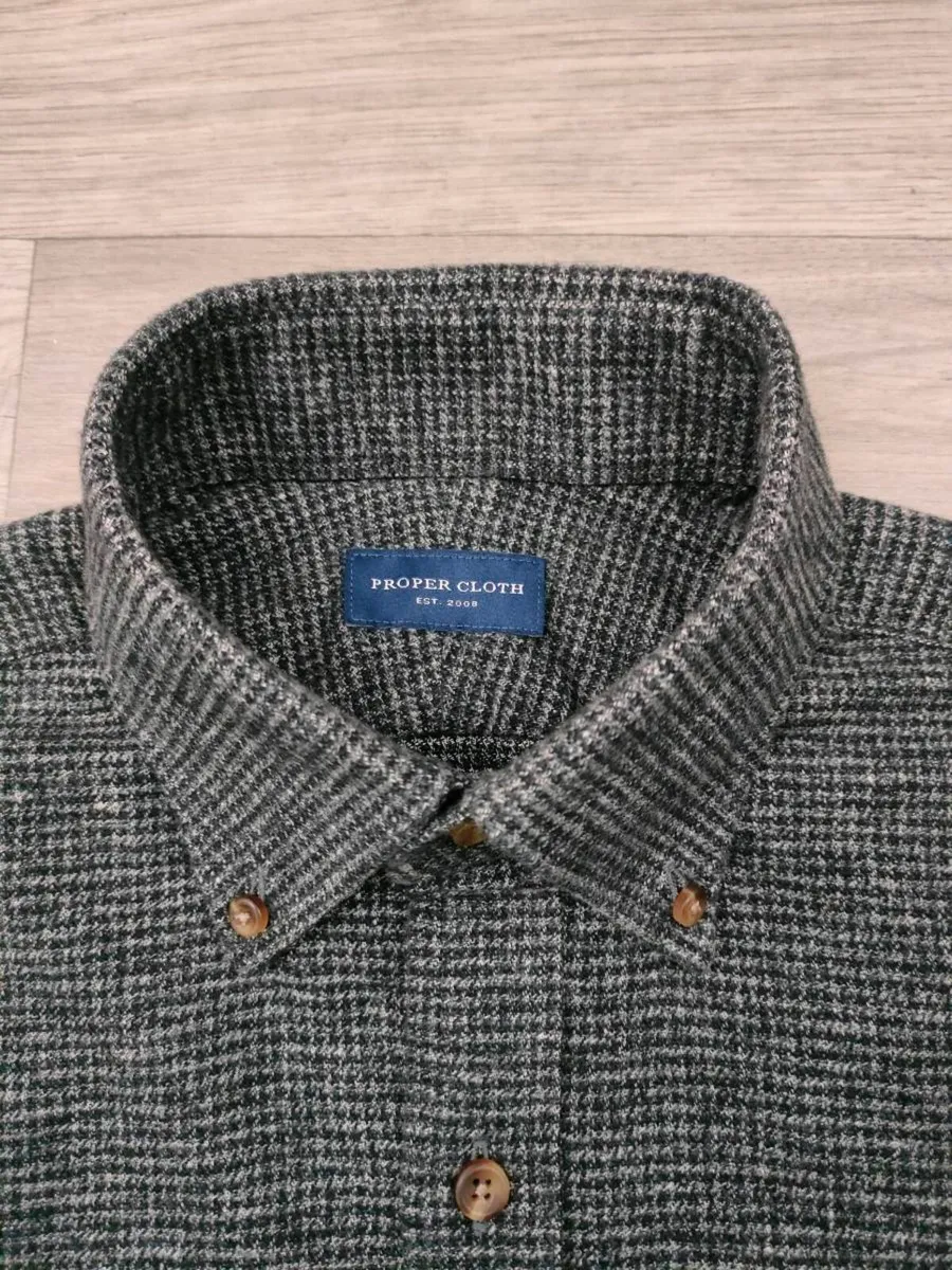Proper Cloth Button Down Houndstooth Shirt Mens M - Image 3
