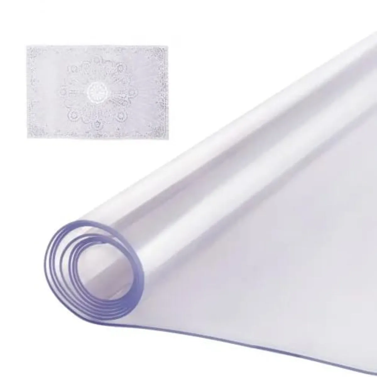 Plastic Table Cover, 42 x 72 Inch 2.0 mm Thick Cle - Image 1