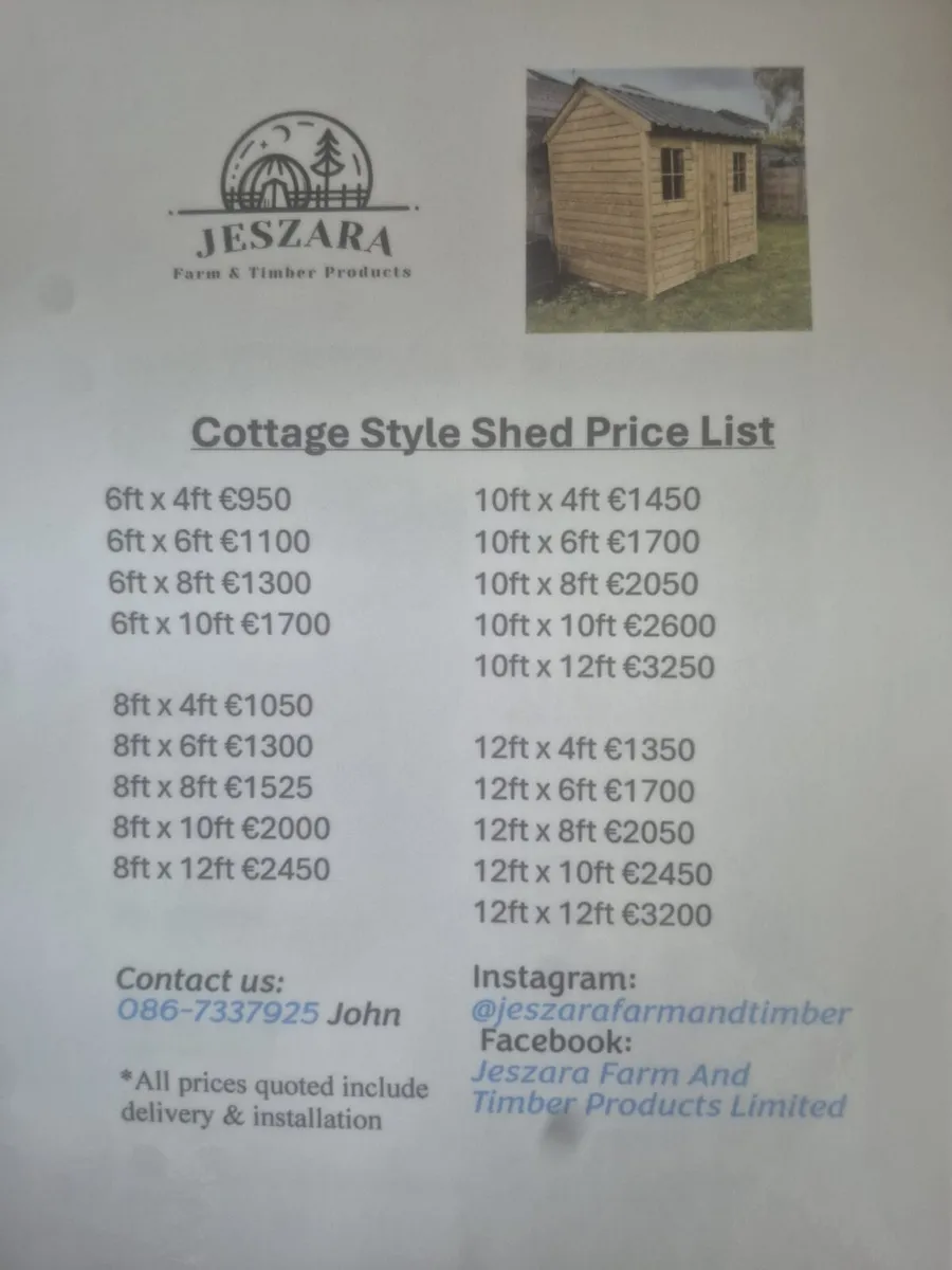 8 x 6 Cottage Style Shed - Image 1