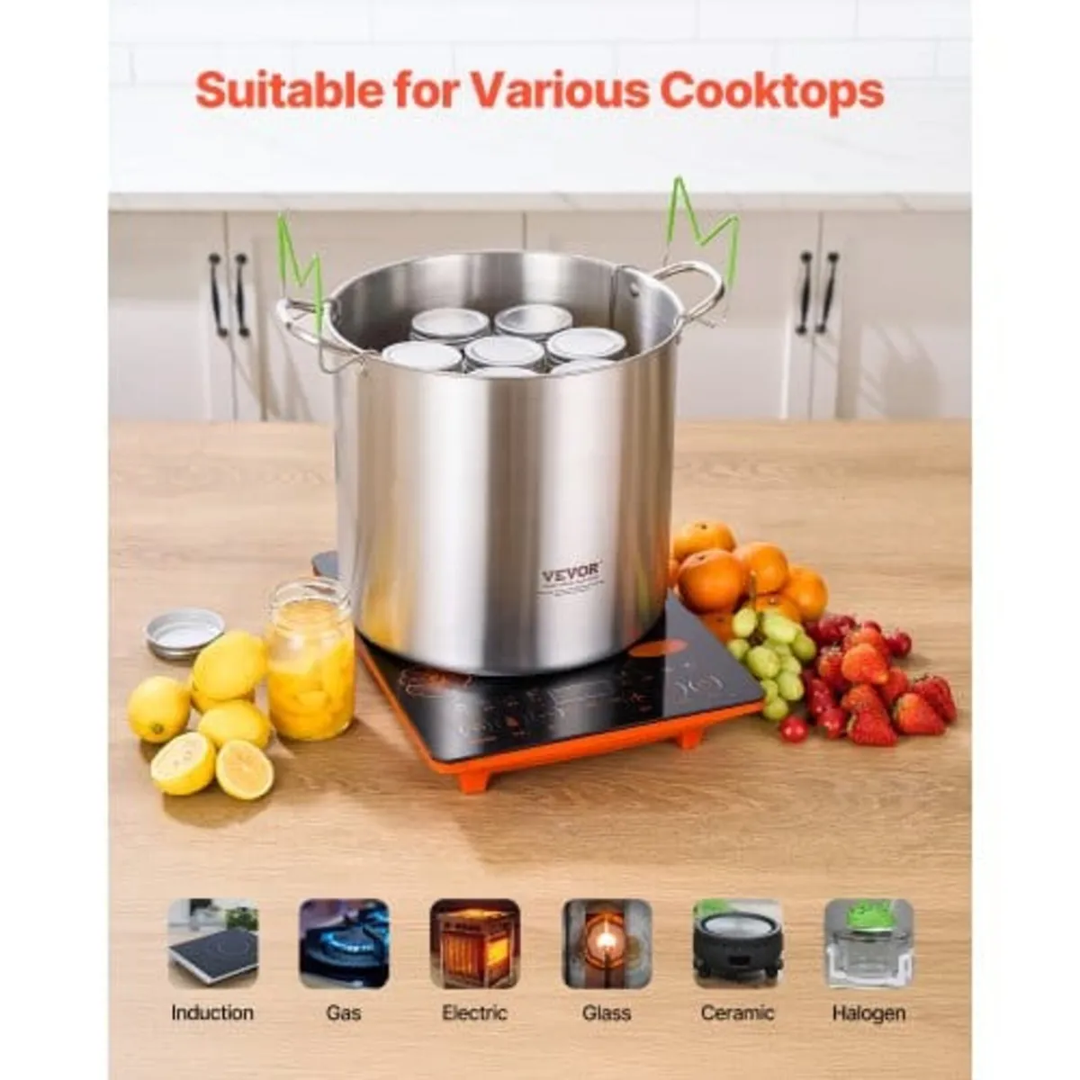 21 QT Canning Pot with Rack and Lid, Stainless Ste - Image 2