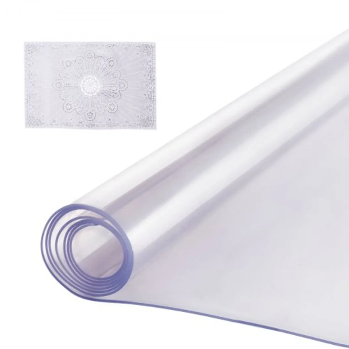 Plastic Table Cover, 40 x 80 Inch 2.0 mm Thick Cle - Image 1