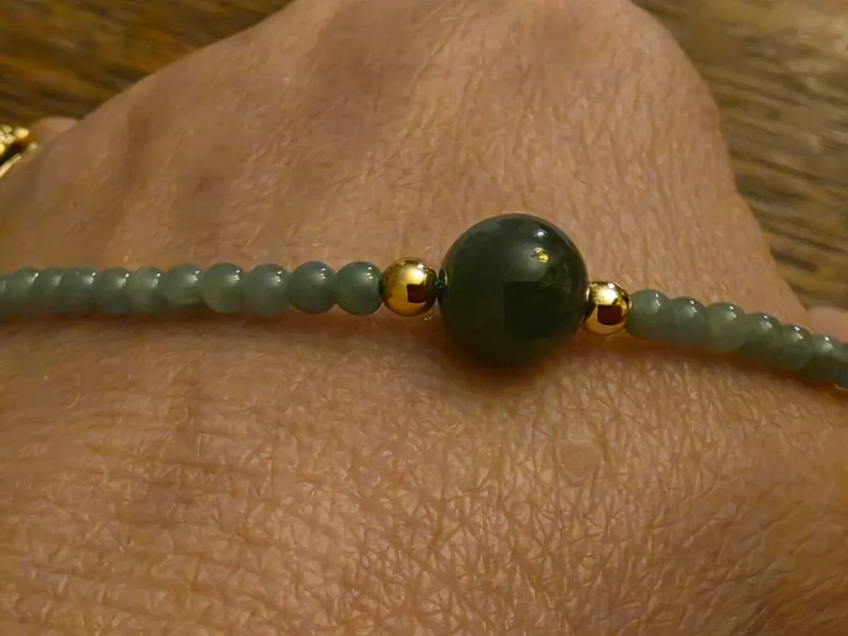 NATURAL GUATEMALA , New Two Tone Jade Bracelet ! - Image 2