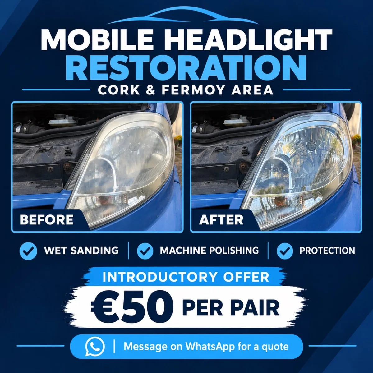 Mobile Headlight Restoration — Cork & Fermoy