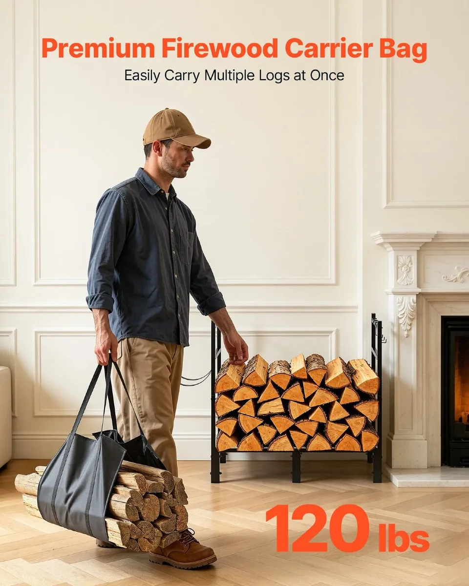 Firewood Rack 250kg with Log Carrier Bag - Image 4
