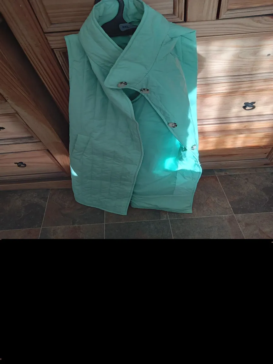 Green sleveless coat - Image 1