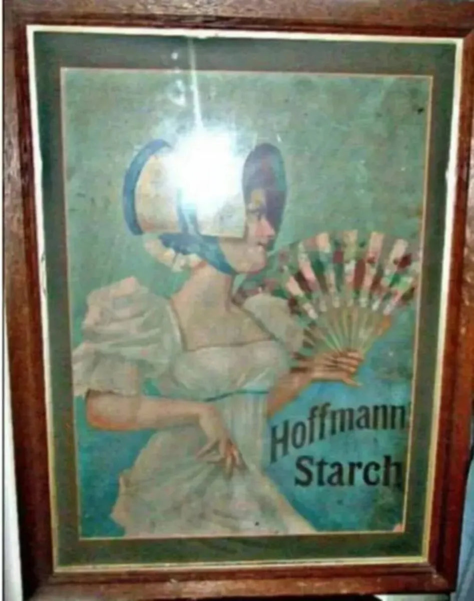 Large Vintage Framed Hoffman Starch Advertisement - Image 2