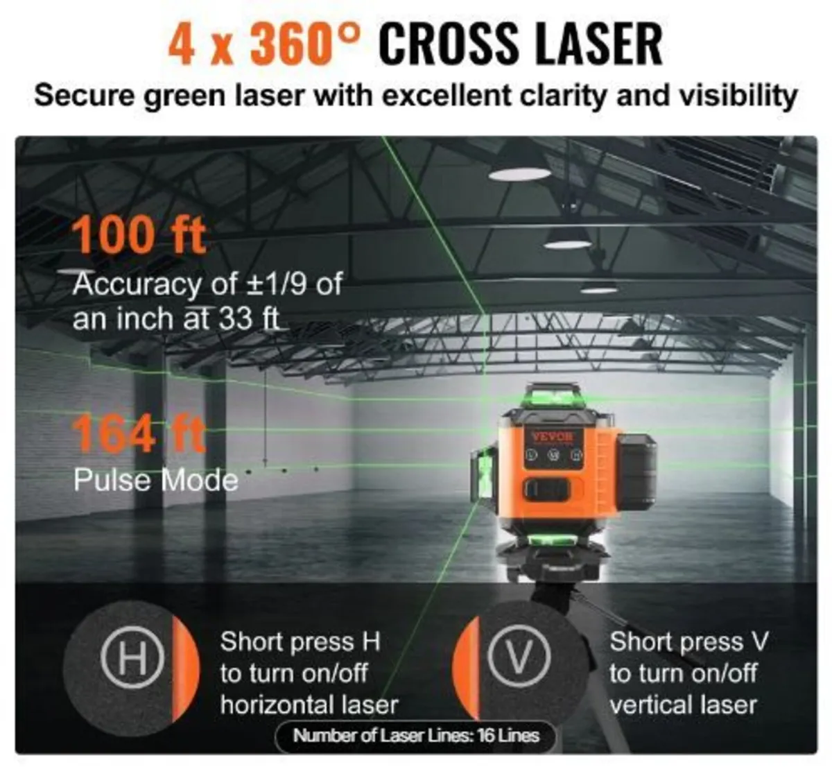 Laser Level 3048 cm Green Cross Line Self - Image 2