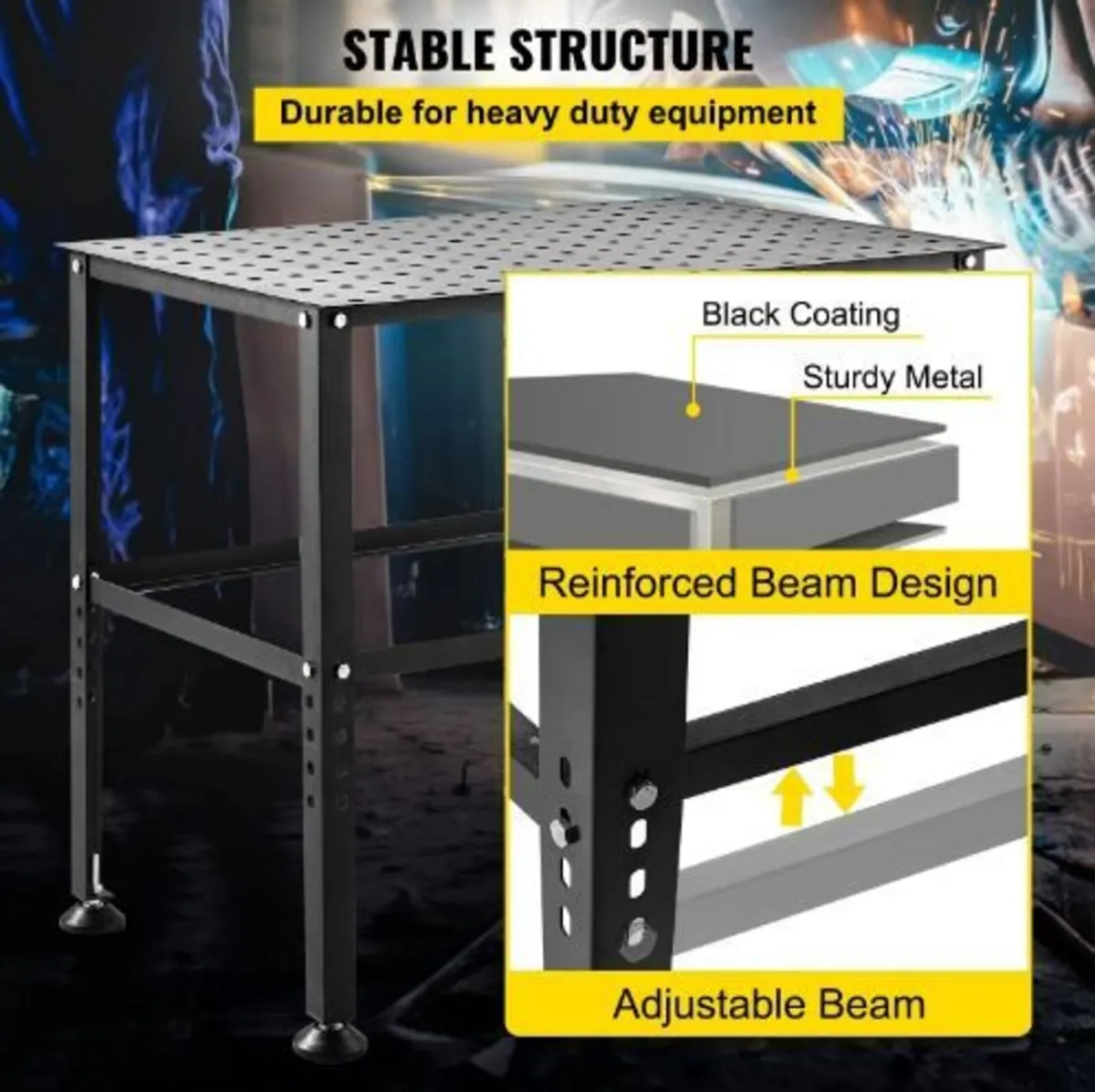 Welding Table 36" x 24", 800LBS Capacity - Image 3