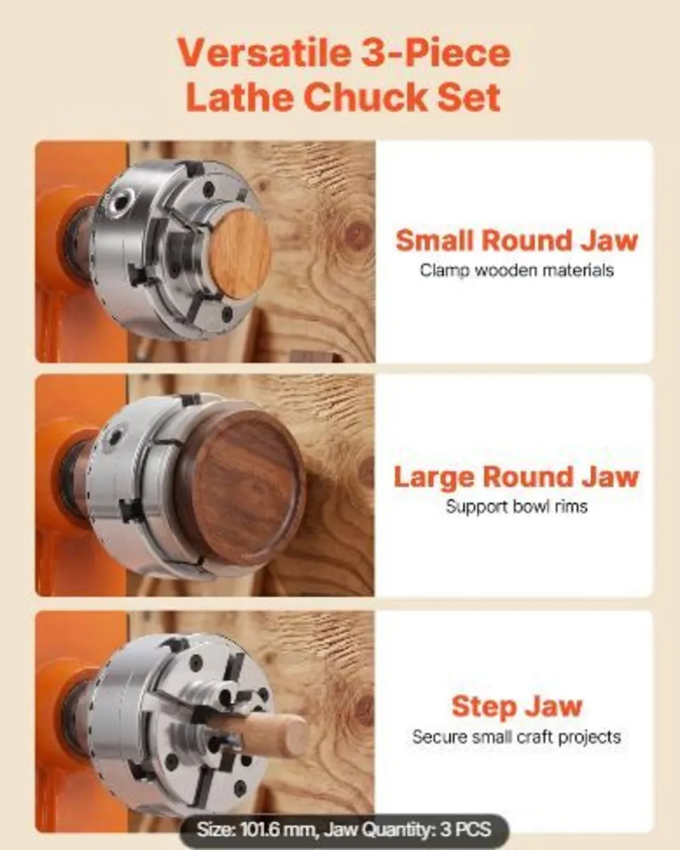 4 Inch Wood Lathe Chuck - Image 2