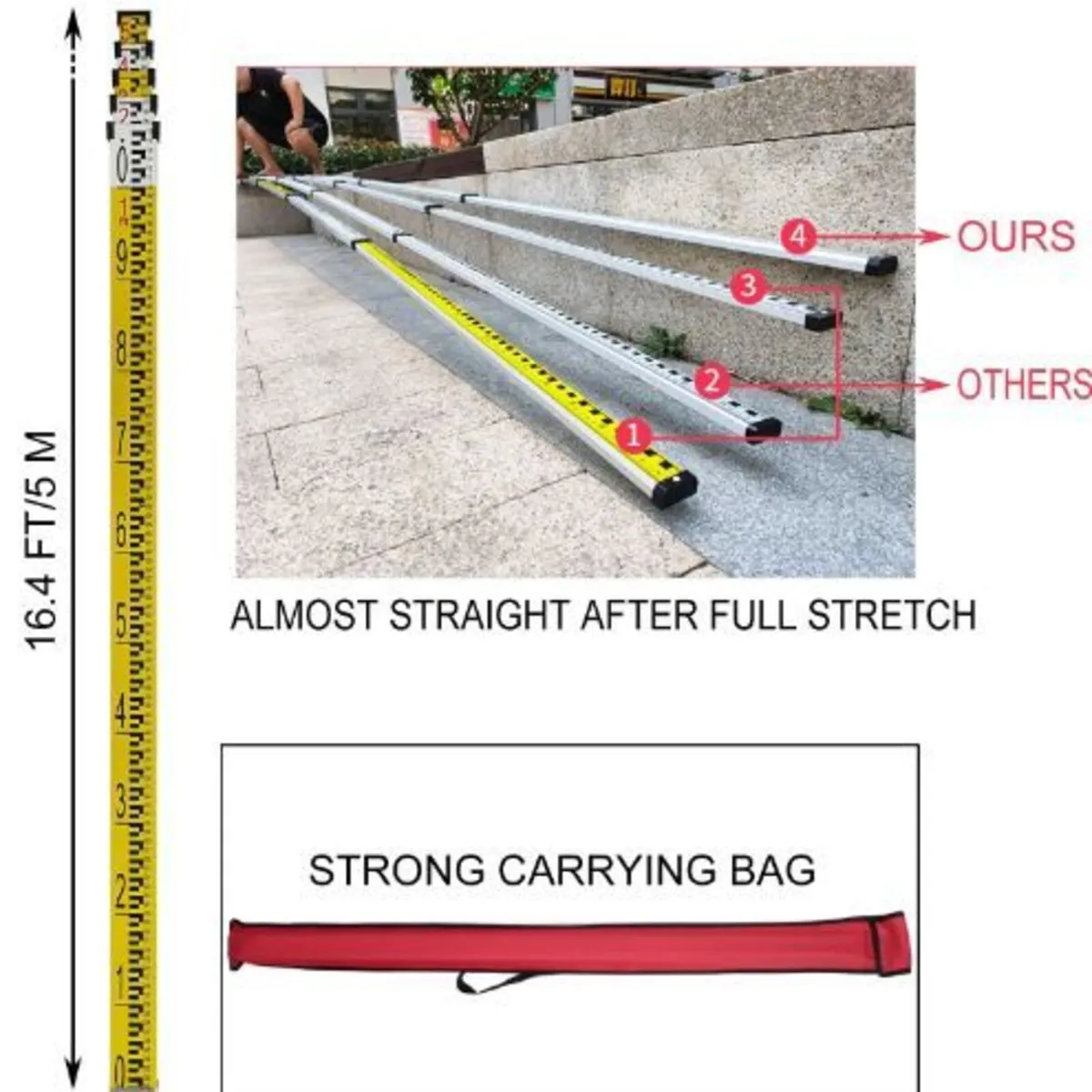 1.65M Aluminum Tripod + 5M 5 Section - Image 2
