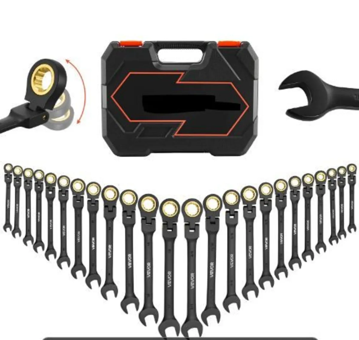 Flex-Head Ratcheting Wrench Set, 24-Piece - Image 3