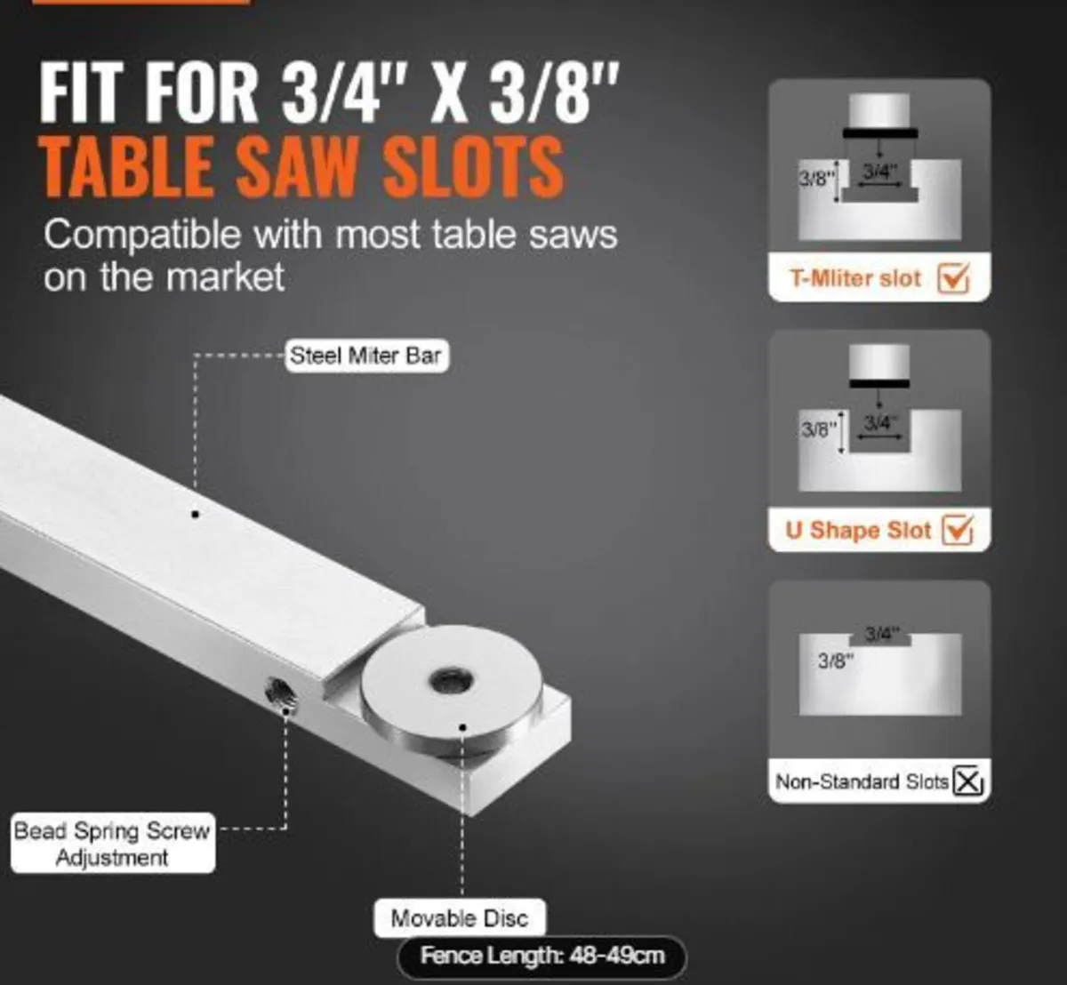 Precision Miter Gauge, Standard Slot 19 x 9.5 mm - Image 2