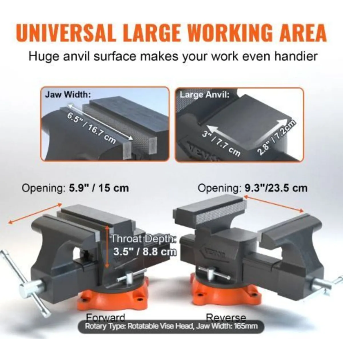Bench Vise, 16.5 cm Jaw Width 16.5 cm - Image 4