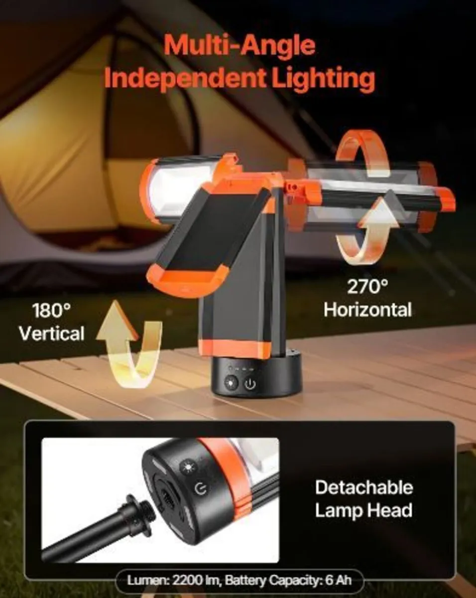 LED Work Light with Stand, 6Ah, Rechargeable - Image 2