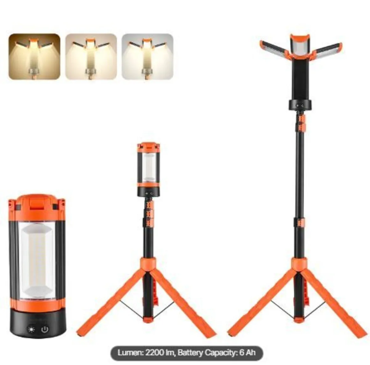 LED Work Light with Stand, 6Ah, Rechargeable - Image 1