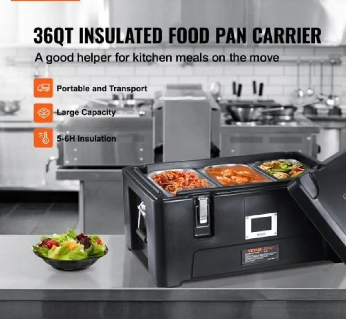 Insulated Food Pan Carrier, 36Qt Capacity, Stackab - Image 3