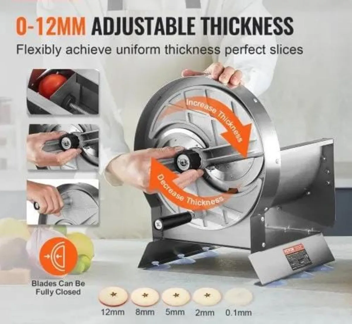 Manual Vegetable Fruit Slicer, 0-0.5"/0-12mm Thick - Image 3