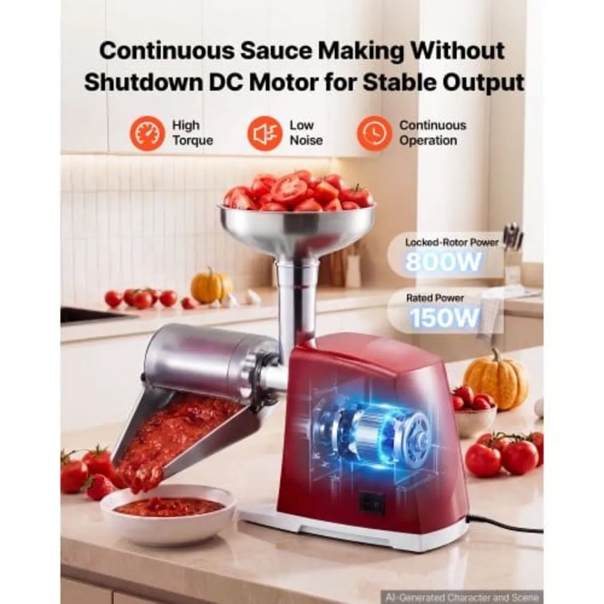Electric Tomato Strainer 800W Max (Rated Power: 15 - Image 2