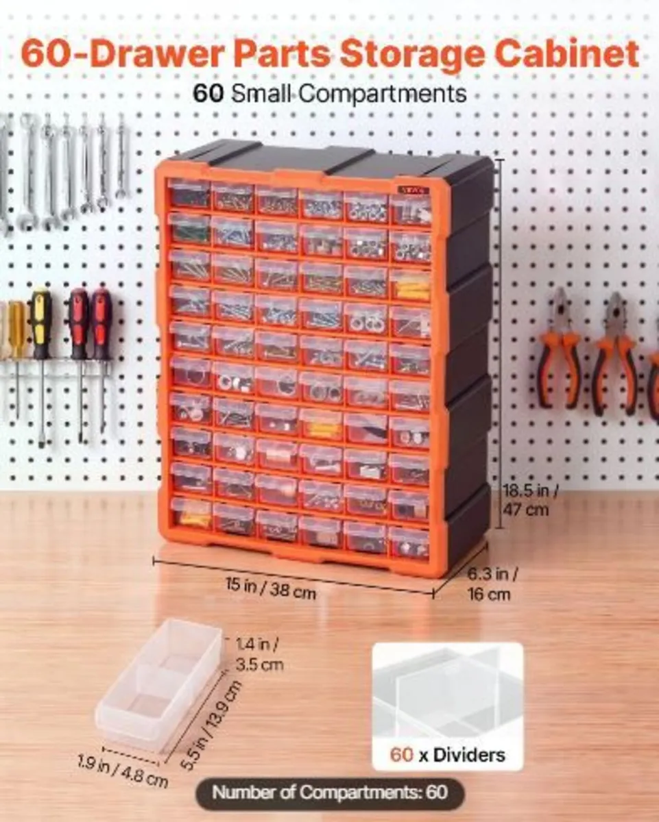 60-Drawer Storage Organizer, Plastic - Image 3